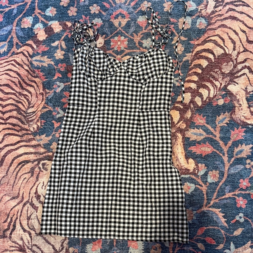 SHEIN Black and White Gingham Mini Dress